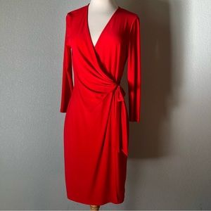 Fire red long sleeve wrap dress 🔥🚒🧑‍🚒